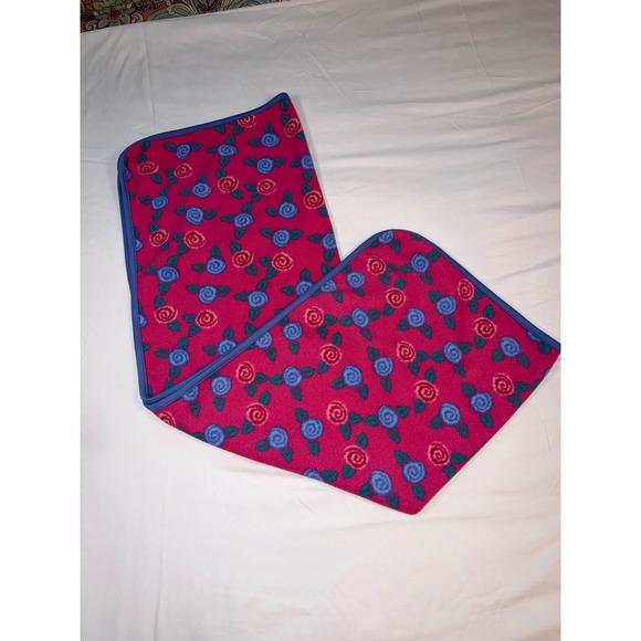 Gymboree Other - Gymboree Vintage Fleece Baby Blanket Pink Blue Rose Floral Print One Size